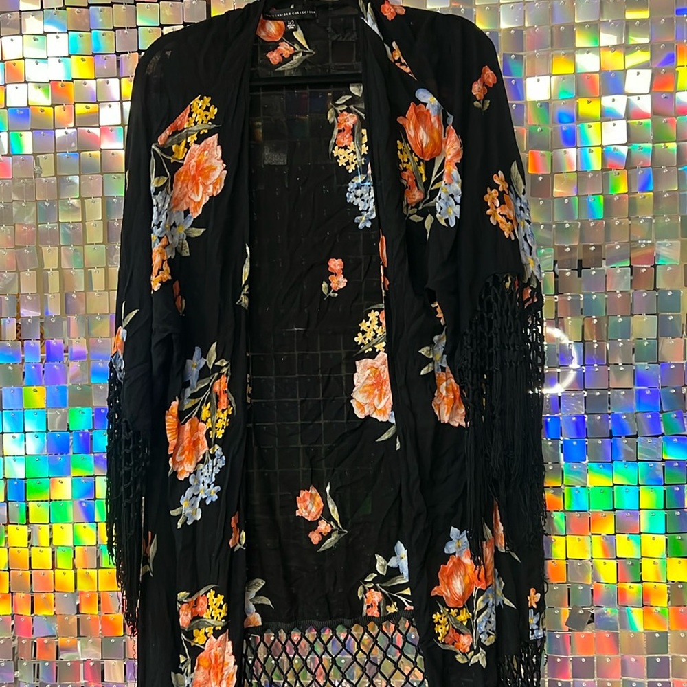 TORRID FLOWER FRINGE coverup